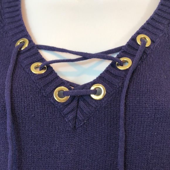 Cremieux Grommet Tie Slit Cuffs Sweater Small - Picture 2 of 11